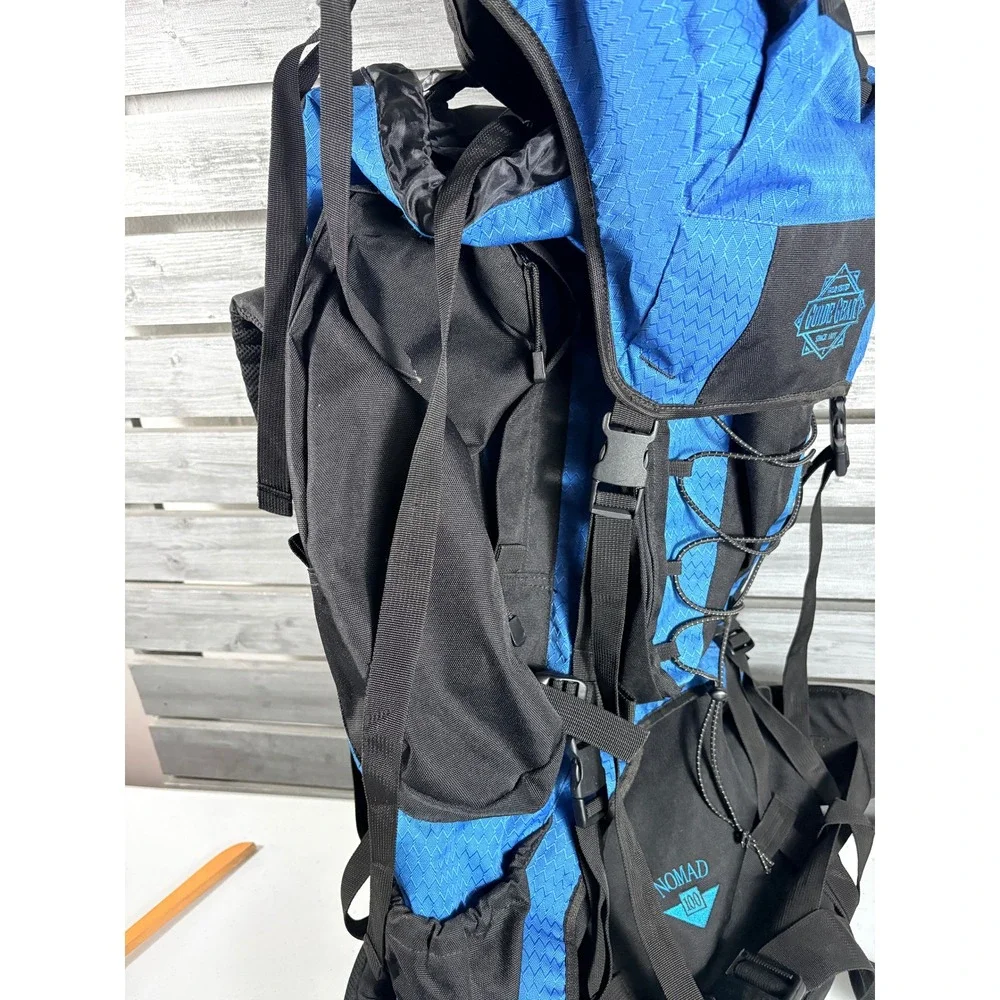 Guide Gear Nomad 100 Internal Frame Backpack Blue Black Hiking Trekking Pack vtg